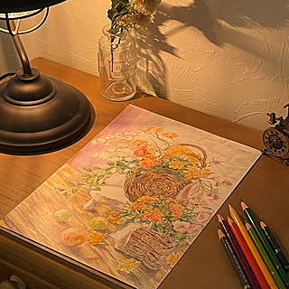 MY FLOWER LIFE/趣味を楽しむ/まだ途中ですが…/色鉛筆画/アンティーク風...などのインテリア実例 - 2022-05-14 13:50:37