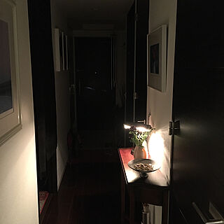 二重玄関/玄関は内玄関と外玄関/廊下の左右に個室/コンソールテーブルにライト/暗い廊下...などのインテリア実例 - 2021-01-14 16:07:52