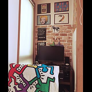 机/キースへリング/Ryu-Youth graphic/ポスター飾りたいだけのコーナー(￣▽￣)/パソコンデスク周り...などのインテリア実例 - 2015-05-21 19:52:50