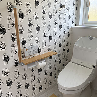 2階トイレ/ふくろうの壁紙/お気に入り/バス/トイレのインテリア実例 - 2019-11-27 11:38:15