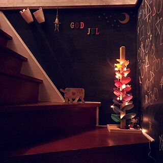 壁/天井/夜/階段おどりば/黒板塗料/クリスマス...などのインテリア実例 - 2015-12-08 17:29:54