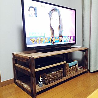 リビング/テレビ台/DIY/小物入れDIY/かご収納...などのインテリア実例 - 2015-12-20 22:16:22