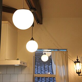 蔵の屋根/ガラスボールライト/キッチン/いただき物の照明のインテリア実例 - 2021-04-14 22:42:49
