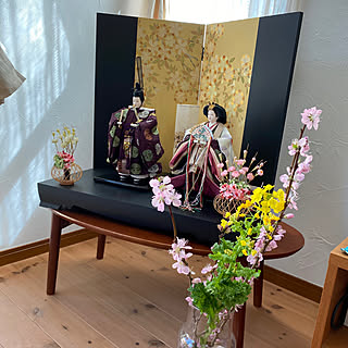 部屋全体/無垢の床/桃の花/お花のある暮らし/フラワーベース...などのインテリア実例 - 2024-03-03 13:06:39