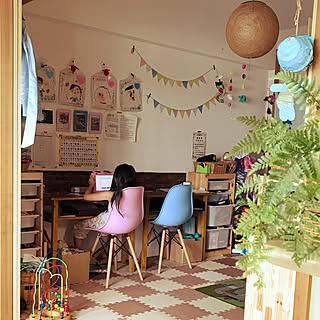 部屋全体/勉強机DIY /勉強部屋/IKEA/観葉植物...などのインテリア実例 - 2017-05-27 07:23:24