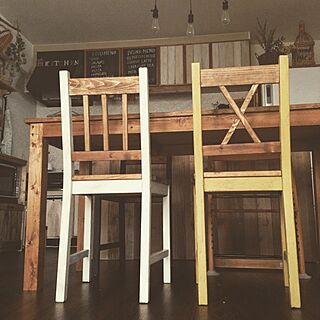 リビング/ダイニングチェア/IKEAの椅子リメイク/インスタ→chii_ne/賃貸でも楽しく♪...などのインテリア実例 - 2016-01-17 10:11:16