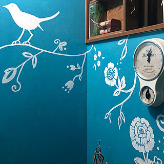 ターコイズブルーの壁/壁に絵を描く/壁にペンキを塗る/バス/トイレのインテリア実例 - 2020-05-19 00:07:26
