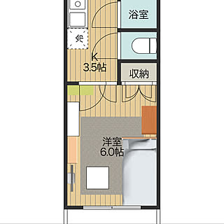 間取り/一人暮らし/1K/8畳/部屋全体のインテリア実例 - 2020-03-28 01:48:40