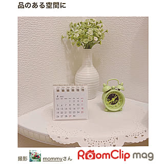 ミニ目覚まし時計/ミニ卓上カレンダー/造花/トイレのディスプレイコーナー/RoomClip mag掲載ありがとうございます...などのインテリア実例 - 2022-09-10 23:56:04