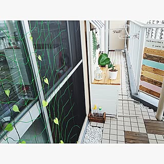 玄関/入り口/洗濯スペース/IKEAのランタン/板壁DIY/室外機カバー...などのインテリア実例 - 2016-06-30 16:18:16