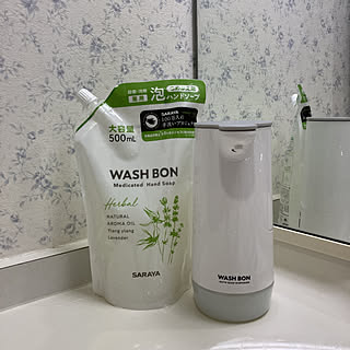 除菌グッズ/コロナ対策/サラヤ　WASH BON/サラヤ　オートソープディスペンサー/サラヤハンドソープ...などのインテリア実例 - 2021-09-09 17:22:42