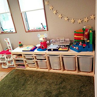 棚/子どもと暮らす/子ども部屋/おもちゃ収納/IKEAの棚...などのインテリア実例 - 2016-11-08 13:42:20