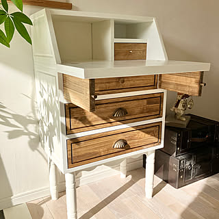 ライティングビューロー木製コンパクトレトロアンティークインテリア