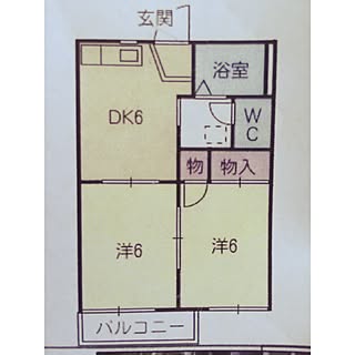 部屋全体/間取り図/賃貸アパート/３人暮らし/2DK 賃貸のインテリア実例 - 2016-01-27 15:35:53