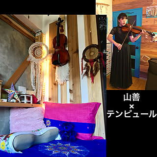 ミレニアムネックピロー/ドリームキャッチャー自作/ヴィオラ/娘の部屋/ハンドメイド...などのインテリア実例 - 2018-06-16 11:14:08