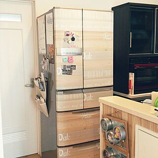 キッチン/RoomClip5周年/貼る壁紙シール/冷蔵庫リメイクのインテリア実例 - 2017-05-15 10:19:06
