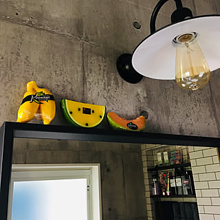 コンクリートな壁紙☺︎/ニッチ☺︎/洗面所☺︎/IKEAの鏡☺︎/バス/トイレのインテリア実例 - 2019-10-24 23:56:46