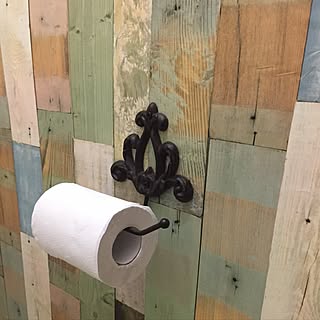 トイレットペーパーホルダー ウォールシェルフ付き おしゃれ