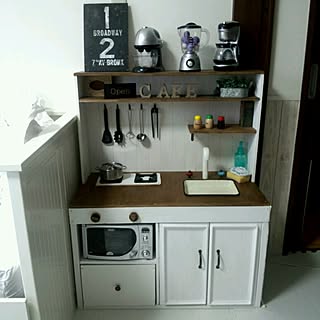 部屋全体/banbiちゃんのバスサイン♡/DIYおままごとkitchen/おままごと キッチン/おままごとキッチンのインテリア実例 - 2015-02-23 16:25:30