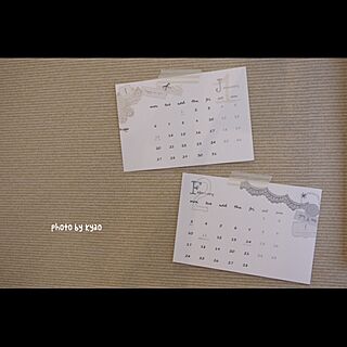 壁/天井/コラージュ/カレンダー自作/カレンダーのインテリア実例 - 2014-02-16 14:07:43