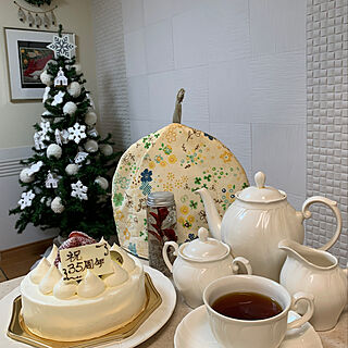 記念日ケーキ/今日のおやつ/クリスマスツリー/紅茶のある暮らし/ティーコーゼ...などのインテリア実例 - 2021-12-08 16:00:36