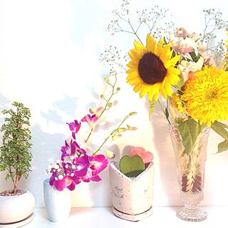 机/花/フラワーアレンジ/植物/花瓶...などのインテリア実例 - 2013-10-03 18:54:48