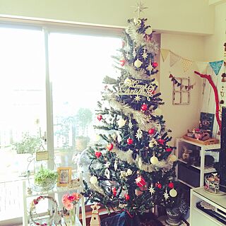 部屋全体/クリスマスツリー/リメ缶/ベランダガーデン/DIY　...などのインテリア実例 - 2015-11-04 21:27:22