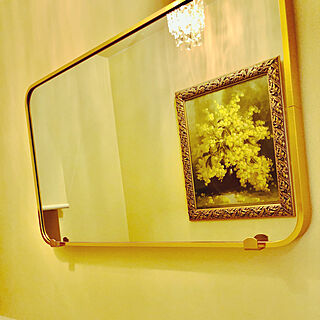 ゴールドの鏡/トイレの壁/トイレのインテリア/壁掛けミラー/マンションリフォーム...などのインテリア実例 - 2022-05-01 01:09:21