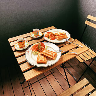 IKEA/屋外テーブル＆チェア/ロゴス/ホットサンド/朝食...などのインテリア実例 - 2021-04-04 09:53:21