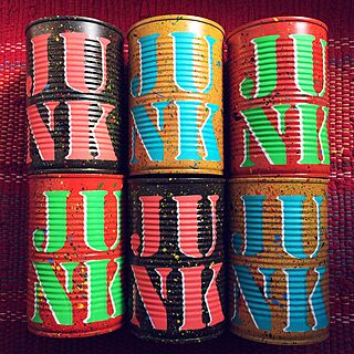リビング/JUNK缶/ステンシル/スプレー塗装/オリジナル...などのインテリア実例 - 2017-03-12 15:23:26