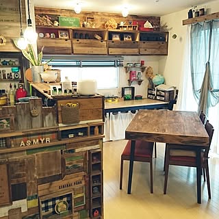 部屋全体/ダイニングテーブル/ダイニングテーブルリメイク/リメイク/DIY...などのインテリア実例 - 2016-06-15 09:26:00