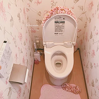 バス/トイレ/花の壁紙/ピンクかわいい♡/トイレインテリア/ピンク♡のインテリア実例 - 2018-06-11 01:00:24