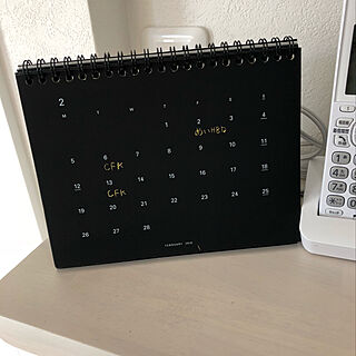 カレンダー/ブラック/すっきり/白/リクシル...などのインテリア実例 - 2018-02-02 02:05:27
