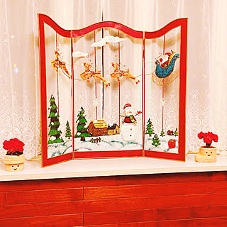 新しいカーテン/ポインセチア/鉢カバー/ブリキの飾り/クリスマスディスプレイ...などのインテリア実例 - 2020-12-18 17:56:50