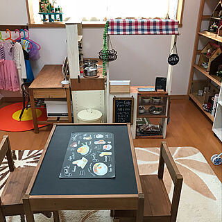 部屋全体/DIY/IKEA/ままごとカフェ/子供ように作った机^ ^...などのインテリア実例 - 2018-03-11 16:50:52
