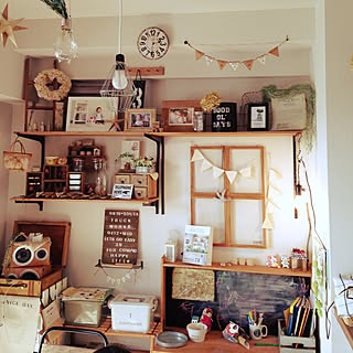 部屋全体/DIY/セリア/300円の時計/ブログ始めました♡...などのインテリア実例 - 2015-02-21 21:50:14