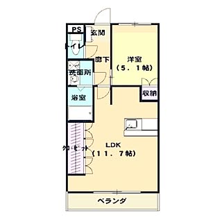 部屋全体/1LDK/間取り図/間取りのインテリア実例 - 2016-05-04 22:03:07