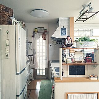 キッチン/DIY/冷蔵庫リメイクシート/かごを吊す/1×6材...などのインテリア実例 - 2017-06-22 17:46:29