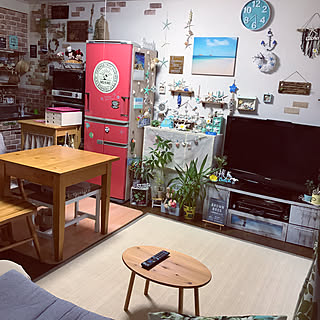 部屋全体/セリア/フェイクグリーン/カフェ風インテリア/海を感じるインテリア...などのインテリア実例 - 2017-10-04 20:01:45