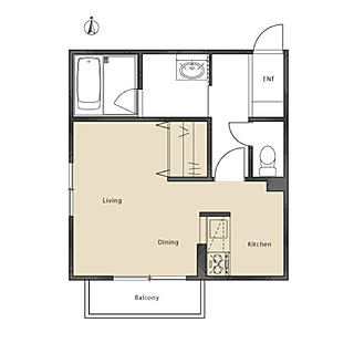 部屋全体/対面キッチン/ワンルーム/間取り図/一人暮らし...などのインテリア実例 - 2018-09-20 00:34:28