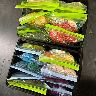 リビング/引き出し/IKEA プラスチック袋/毛糸の整理/ダイソー...などのインテリア実例 - 2024-02-01 14:40:48