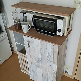 キッチン/カラーボックス/カラーボックスリメイク/キッチン棚/はじめてのDIY...などのインテリア実例 - 2016-06-21 15:23:21