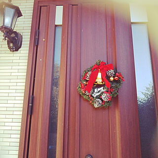 玄関/入り口/クリスマスツリー/玄関ドア/クリスマスのインテリア実例 - 2021-12-21 09:25:52