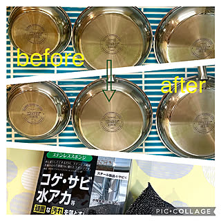 before→after/タイル壁/分かりづらくてすみませんf(^_^;/ステンレススポンジ/アズマ工業...などのインテリア実例 - 2022-06-17 09:13:37