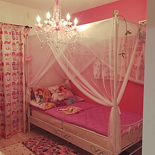ベッド周り/しまむら/カーテン/ピンク/ピンクの壁...などのインテリア実例 - 2016-06-22 10:04:55