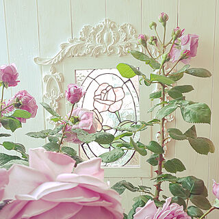 部屋全体/カインダブルー/rose/バラ大好き♡/ばらの花...などのインテリア実例 - 2021-05-16 15:13:42