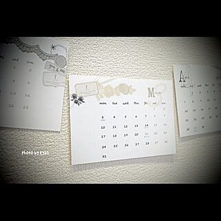 壁/天井/コラージュ/カレンダー自作/カレンダーのインテリア実例 - 2014-03-02 23:13:24