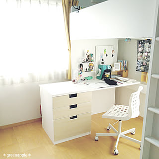 部屋全体/モニター応募/山善ペール缶収納スツールモニター応募/IKEA/ロフトベッドのインテリア実例 - 2018-01-15 10:15:30