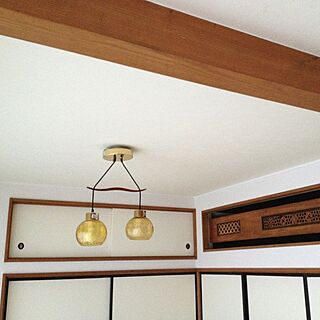 壁/天井/和室の欄間とリビングの照明/和柄のインテリア実例 - 2012-12-22 15:31:44