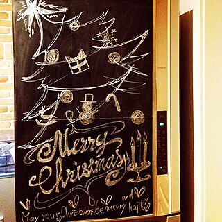 キッチン/クリスマスはじめました/クリスマスツリー♡/黒板シート/冷蔵庫...などのインテリア実例 - 2015-11-15 01:25:55